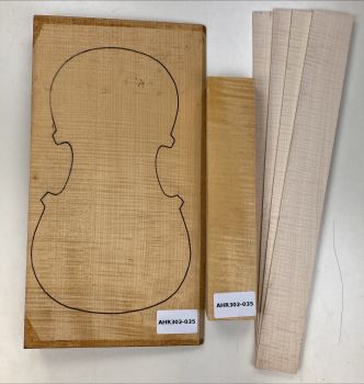Satz B+Z+H Riegelahorn Violine, 1-tlg. Boden Einzelstück #035